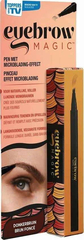 Toppers Van TV Eyebrow Magic Wenkbrauwpen - Donker Bruin 3 Toppers Van TV Eyebrow Magic Wenkbrauwpen - Donker Bruin - Afbeelding 3