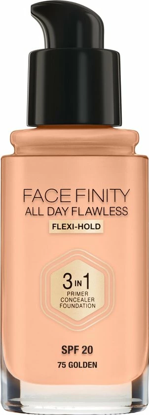 Max Factor Facefinity All Day Flawless 3-in-1 Liquid Foundation - 075 Golden 2 Max Factor Facefinity All Day Flawless 3-in-1 Liquid Foundation - 075 Golden - Afbeelding 2