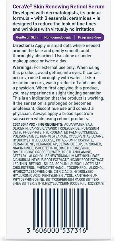 CeraVe Anti Aging Retinol Serum - Helpt Fijne Lijntjes En Rimpels Te Verminderen 6 CeraVe Anti Aging Retinol Serum - Helpt Fijne Lijntjes En Rimpels Te Verminderen - Afbeelding 6