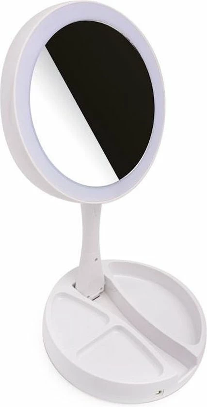 Decopatent Inklapbare Make-Up Spiegel Met LED Verlichting - 10x Vergroting - Opvouwbare Staande Makeup Spiegel - Vergrootspiegel 8 Decopatent Inklapbare Make-Up Spiegel Met LED Verlichting - 10x Vergroting - Opvouwbare Staande Makeup Spiegel - Vergrootspiegel - Afbeelding 8