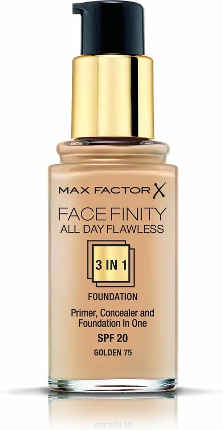 Max Factor Facefinity All Day Flawless 3-in-1 Liquid Foundation - 075 Golden 12 Max Factor Facefinity All Day Flawless 3-in-1 Liquid Foundation - 075 Golden - Afbeelding 12