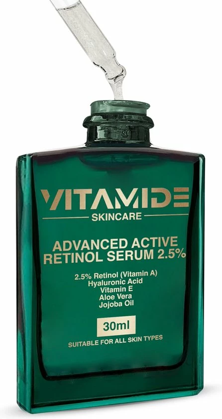 Vitamide Advanced Active Retinol Serum 2.5 Procent - Hyaluronzuur Serum Met Vitamine E, Aloe Vera Gel En Jojoba Olie - Anti Rimpel, Anti Aging En Anti Acne Serum 4 Vitamide Advanced Active Retinol Serum 2.5 Procent - Hyaluronzuur Serum Met Vitamine E, Aloe Vera Gel En Jojoba Olie - Anti Rimpel, Anti Aging En Anti Acne Serum - Afbeelding 4