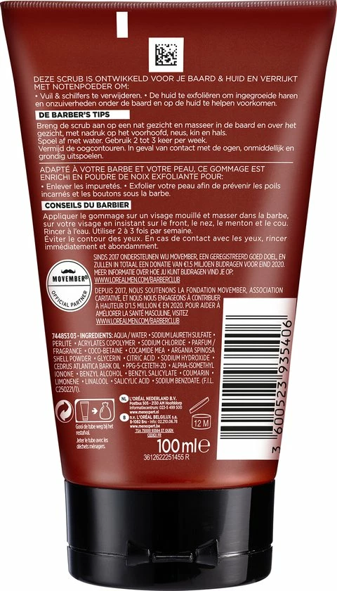 L?Or?al Paris Men Expert L Or Al Paris Men Expert Barber Club Exfoli Rende Baard & Gezichtsscrub - 100 Ml 8 L?Or?al Paris Men Expert L Or Al Paris Men Expert Barber Club Exfoli Rende Baard & Gezichtsscrub - 100 Ml - Afbeelding 8