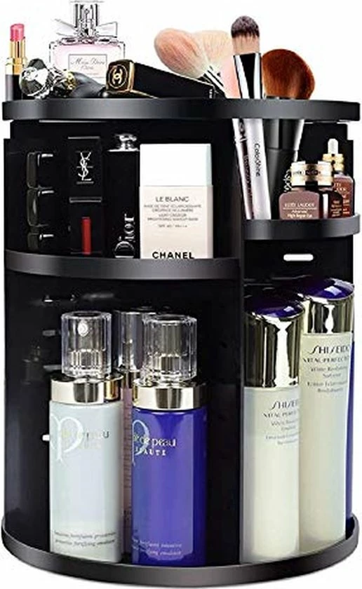 IBright Make-Up Organizer - Beauty Organizer - 360 Roterend - Opbergbox - Opbergdoos Cosmetica - Zwart 1 IBright Make-Up Organizer - Beauty Organizer - 360 Roterend - Opbergbox - Opbergdoos Cosmetica - Zwart