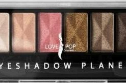 Lovely Pop Cosmetics - Oogschaduw Palette - Planet Saturn - Met Lange Applicator - 8 Kleuren: Wit / Cr Me / Roze / Goud / Bruin / Zwart - 1 Doosje Met 9 Gram Inhoud - Afmeting Doosje: 14,7 X 4,4 Centimeter