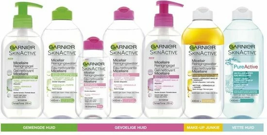 Garnier SkinActive - Micellair Reinigingswater Voor De Gevoelige En Gemengde Huid - 400ml - Reinigingswater 2 Garnier SkinActive - Micellair Reinigingswater Voor De Gevoelige En Gemengde Huid - 400ml - Reinigingswater - Afbeelding 2