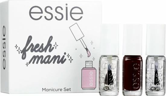Essie Fresh Mani Nagellak Geschenkset - Base Coat, Rode Nagellak En Top Coat - 3 X 5 Ml 1 Essie Fresh Mani Nagellak Geschenkset - Base Coat, Rode Nagellak En Top Coat - 3 X 5 Ml