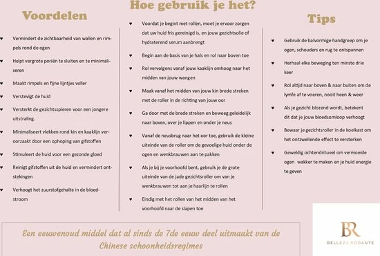 Belleza Rodante Rozenkwarts Jade Roller & Gua Sha Steen - Gezichtsroller - Gezichtsmassage - Rose Quartz - Steen Der Liefde - Met Giftbox 10 Belleza Rodante Rozenkwarts Jade Roller & Gua Sha Steen - Gezichtsroller - Gezichtsmassage - Rose Quartz - Steen Der Liefde - Met Giftbox - Afbeelding 10