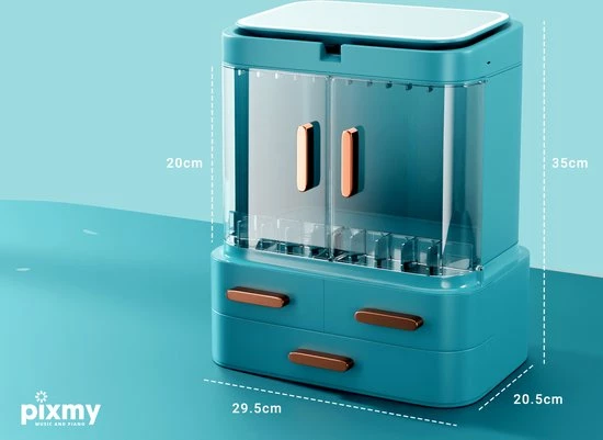 PIXMY - Make Up Organizer Ladekastje Sieraden Houder COMLLEDGroen 4 PIXMY - Make Up Organizer Ladekastje Sieraden Houder COMLLEDGroen - Afbeelding 4
