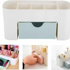 VERK GROUP Make-up Cosmetica Organizer Opbergdoos 6 Sorteervakken Inclusief Lade 21 X 11 X 9.5 Cm Crème - Kleur Grijs Blauw 5 VERK GROUP Make-up Cosmetica Organizer Opbergdoos 6 Sorteervakken Inclusief Lade 21 X 11 X 9.5 Cm Crème - Kleur Grijs Blauw -Givenchy-winkel 550x409