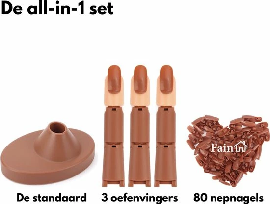 Fain Oefenhand Voor Nagels Nail Trainer Vinger All-in-1 Set Incl. 80 Kunstnagels Nail Art Nagel Set Nail Trainer Hand 5 Fain Oefenhand Voor Nagels Nail Trainer Vinger All-in-1 Set Incl. 80 Kunstnagels Nail Art Nagel Set Nail Trainer Hand - Afbeelding 5