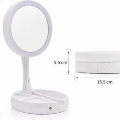 Decopatent Inklapbare Make-Up Spiegel Met LED Verlichting - 10x Vergroting - Opvouwbare Staande Makeup Spiegel - Vergrootspiegel 19 Decopatent Inklapbare Make-Up Spiegel Met LED Verlichting - 10x Vergroting - Opvouwbare Staande Makeup Spiegel - Vergrootspiegel -Givenchy-winkel 550x434 1