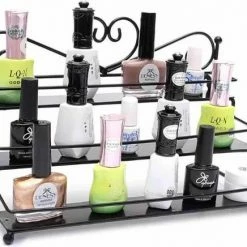 Confibel Nagellak Organizer - Nagellak Flesjes Houder - Essentiële Oliën Organizer - Rek Voor Flesjes - Wanddecoratie - Zwart