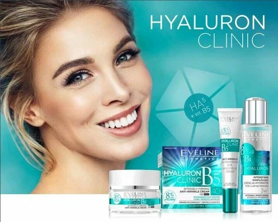 Eveline Cosmetics Hyaluron Clinic Deeply Moisturizing Cream Day & Night 30+ 50ml. 5 Eveline Cosmetics Hyaluron Clinic Deeply Moisturizing Cream Day & Night 30+ 50ml. - Afbeelding 5