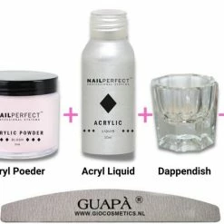 GUAPÀ® Acryl Starterspakket Pink Blush | Acryl Poeder | Acrylic Liquid | Acryl Penselen | Dappendish | Acryl Nagels | Professionele Kwaliteit