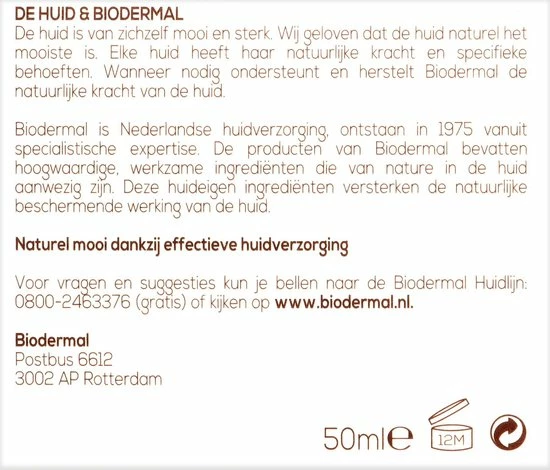 Biodermal Dagcreme -en Nachtcr Me - Hydraterend En Voedend - 50ml 5 Biodermal Dagcreme -en Nachtcr Me - Hydraterend En Voedend - 50ml - Afbeelding 5