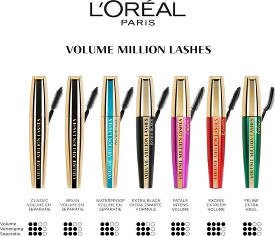L?Or?al Paris L'Or Al Paris Volume Million Lashes Fatale Mascara - Zwart 2 L?Or?al Paris L'Or Al Paris Volume Million Lashes Fatale Mascara - Zwart - Afbeelding 2