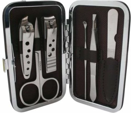 Benson Manicure Set - Nagelset - 6 Delig - RVS - Hoogwaardige Kwaliteit - Vakantie - Reis -Etui - Bruin 1 Benson Manicure Set - Nagelset - 6 Delig - RVS - Hoogwaardige Kwaliteit - Vakantie - Reis -Etui - Bruin