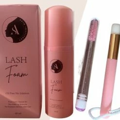 AE Beauty - *NEW Lash Foam Shampoo 60ML Complete Set - OLIEVRIJ - Wimper Extentions - Wimperlifting - Make-up Reiniger- Inbegrepen Applicator + WimperborstelCleanser