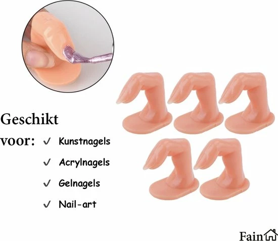 Fain Oefenvinger Voor Nagels Nail Art All-in-1 Set 5 Stuks - Nagel Set Nail Trainer Nail Tips Acrylnagels Starterspakket Nagel Nail Trainer Hand Oefen Hand Nagels - Nailtrainer Nagel Oefenhand 3 Fain Oefenvinger Voor Nagels Nail Art All-in-1 Set 5 Stuks - Nagel Set Nail Trainer Nail Tips Acrylnagels Starterspakket Nagel Nail Trainer Hand Oefen Hand Nagels - Nailtrainer Nagel Oefenhand - Afbeelding 3