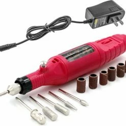 Royala - Manicure & Pedicure Set Elektrische Nagelvijl Nagelfrees - Nail Drill - Geschikt Voor Natuurlijke Nagels - Nepnagels - Gellak - Gelnagels - Acrylnagels - 6 Opzetstukken - Rood