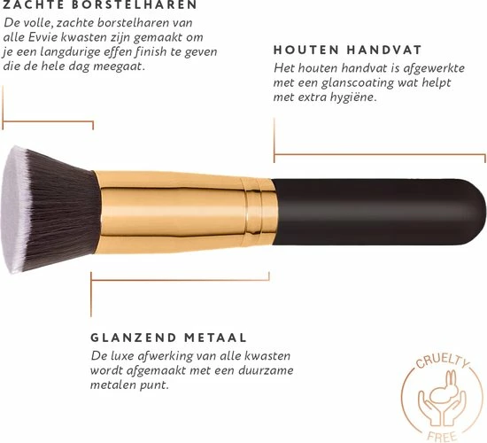 Evvie Set Van 10 Make-up Kwasten Met Beauty Blender (2x) En Brushegg In Etui - Zwart/goud 5 Evvie Set Van 10 Make-up Kwasten Met Beauty Blender (2x) En Brushegg In Etui - Zwart/goud - Afbeelding 5