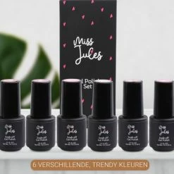 Miss Jules - 6-Delige Gellak Starterspakket - Nagellak - Kleur Roze & Glitter - Glanzend & Dekkend Resultaat -Givenchy-winkel 550x501 6