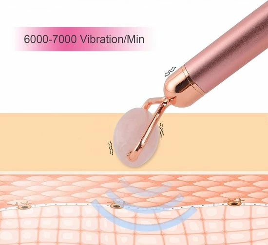 Glamour Care - 5-in-1 Elektrische Jade Roller - Rose Gold 3 Glamour Care - 5-in-1 Elektrische Jade Roller - Rose Gold - Afbeelding 3