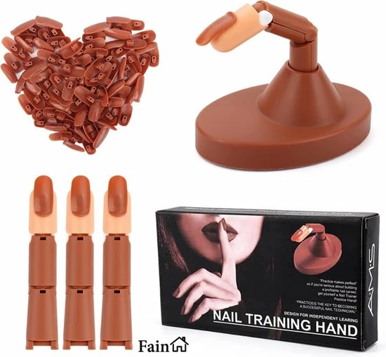 Fain Oefenhand Voor Nagels Nail Trainer Vinger All-in-1 Set Incl. 80 Kunstnagels Nail Art Nagel Set Nail Trainer Hand 6 Fain Oefenhand Voor Nagels Nail Trainer Vinger All-in-1 Set Incl. 80 Kunstnagels Nail Art Nagel Set Nail Trainer Hand - Afbeelding 6