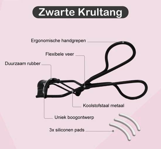 Allures Professionele Wimperkruller Met 3 Siliconen Pads - Zwart 5 Allures Professionele Wimperkruller Met 3 Siliconen Pads - Zwart - Afbeelding 5