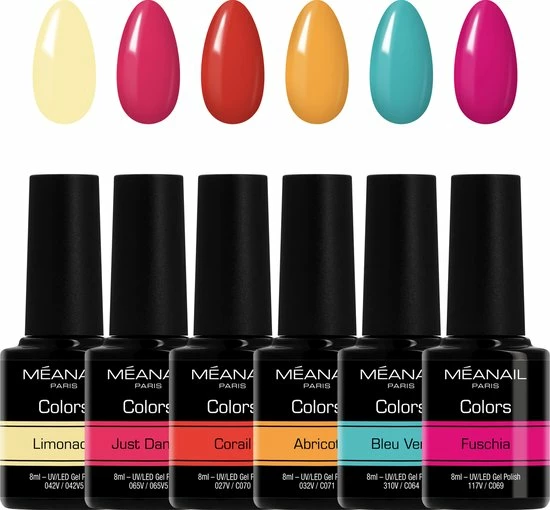 MEANAIL®PARIS Méanail - Gellak - Cruelty Free- 6 X 8ml - Gel Nagellak - Summer Vibes 1 MEANAIL®PARIS Méanail - Gellak - Cruelty Free- 6 X 8ml - Gel Nagellak - Summer Vibes