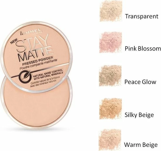 Rimmel London Stay Matte Pressed Powder - 005 Silky Beige 2 Rimmel London Stay Matte Pressed Powder - 005 Silky Beige - Afbeelding 2
