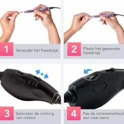 Zigla Elektrische Nagelvijl - Nagelfrees- Manicure En Pedicure Set - 6 Schuurrolletjes - 11 Opzetstukken - Ros /Goud - Vernieuwd -Givenchy-winkel 550x517 3