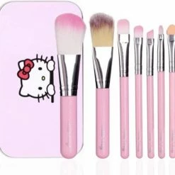 Hello Kitty - Make Up Borstels - 7-delige Kwastenset - Roze - Make Up Set Voor Kinderen - Inclusief Etui - Hello Kitty Verjaardag