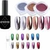 Upvoted Holografische Glitter Poeder Set - Zwarte Gellak + Goud & Zilver & Roze - Nail Art Rhinestones - 4 Stuks