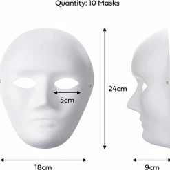 MATANA 10 Witte Kartonnen Maskers Om Te Beschilderen - DIY Kostuum Voor Feesten, Knutselen Voor Kinderen En Volwassenen 5 MATANA 10 Witte Kartonnen Maskers Om Te Beschilderen - DIY Kostuum Voor Feesten, Knutselen Voor Kinderen En Volwassenen -Givenchy-winkel 550x536 11