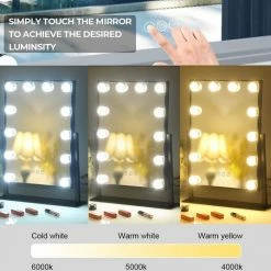 Bright Beauty Vanity Make Up Spiegel Met Verlichting - Zwart - Dimbaar Met Drie Lichtstanden 9 Bright Beauty Vanity Make Up Spiegel Met Verlichting - Zwart - Dimbaar Met Drie Lichtstanden -Givenchy-winkel 550x536