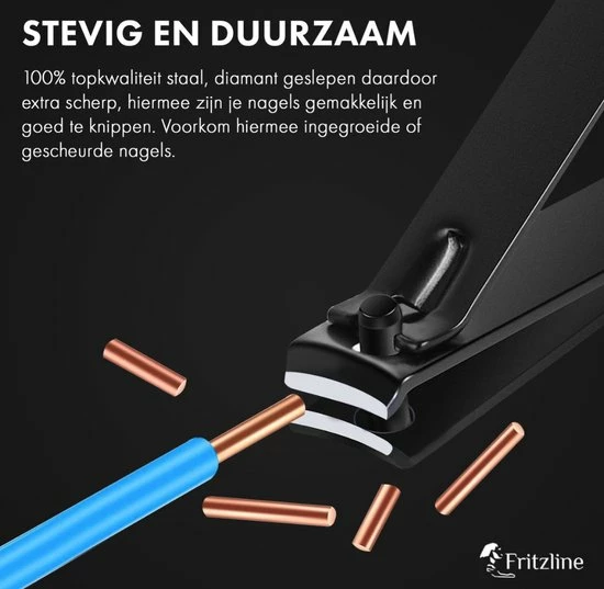 Fritzline© Professionele Manicureset 16-delig | Nagelset Incl. Nagelvijl & Nagelknipper | Lederen Blauwe Etui | Manicure Pedicure Set 5 Fritzline© Professionele Manicureset 16-delig | Nagelset Incl. Nagelvijl & Nagelknipper | Lederen Blauwe Etui | Manicure Pedicure Set - Afbeelding 5
