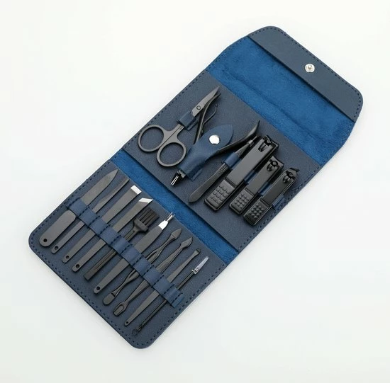 Fritzline© Professionele Manicureset 16-delig | Nagelset Incl. Nagelvijl & Nagelknipper | Lederen Blauwe Etui | Manicure Pedicure Set 7 Fritzline© Professionele Manicureset 16-delig | Nagelset Incl. Nagelvijl & Nagelknipper | Lederen Blauwe Etui | Manicure Pedicure Set - Afbeelding 7