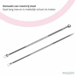 MALEZO Premium Products Professionele Comedonenlepel Set - Puistjes Verwijderen - Comedonendrukker - Puisten Verwijderaar - Mee Eter Verwijderaar 8 MALEZO Premium Products Professionele Comedonenlepel Set - Puistjes Verwijderen - Comedonendrukker - Puisten Verwijderaar - Mee Eter Verwijderaar -Givenchy-winkel 550x545 4