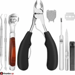 Thumbs Up 7-Delige Nagel Set - Ingegroeide Teennagel - Nageltang - Teennagelknipper - Nagelknipper Set - Zwart