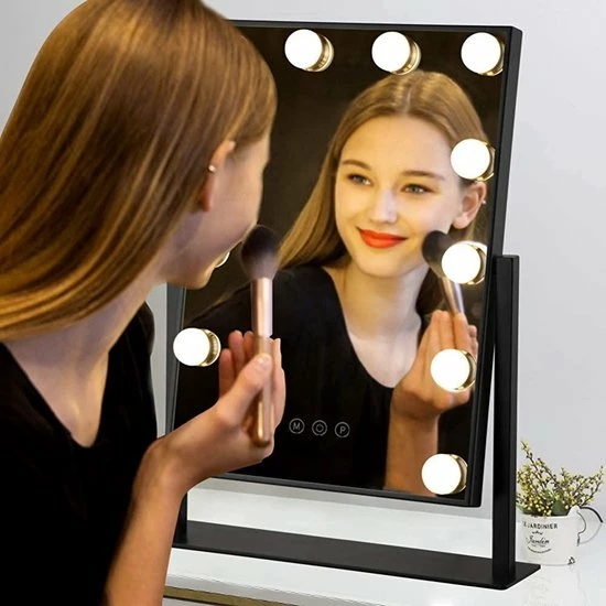 Bright Beauty Vanity Make Up Spiegel Met Verlichting - Zwart - Dimbaar Met Drie Lichtstanden 5 Bright Beauty Vanity Make Up Spiegel Met Verlichting - Zwart - Dimbaar Met Drie Lichtstanden - Afbeelding 5