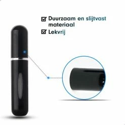 MaxedMore Navulbare Parfumverstuiver 5ml Zwart - 65 Keer Spraybare Parfum Verstuiver - Hervulbaar Tasverstuiver Voor Parfum - Meeneem Mini Geur Flesje Voor Op Reis - Lipstick Formaat Navulbaar Parfumflesje -Givenchy-winkel 550x550 126