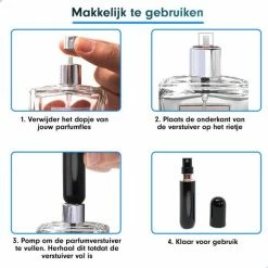 MaxedMore Navulbare Parfumverstuiver 5ml Zwart - 65 Keer Spraybare Parfum Verstuiver - Hervulbaar Tasverstuiver Voor Parfum - Meeneem Mini Geur Flesje Voor Op Reis - Lipstick Formaat Navulbaar Parfumflesje -Givenchy-winkel 550x550 127