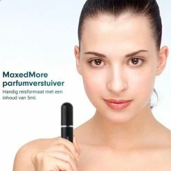 MaxedMore Navulbare Parfumverstuiver 5ml Zwart - 65 Keer Spraybare Parfum Verstuiver - Hervulbaar Tasverstuiver Voor Parfum - Meeneem Mini Geur Flesje Voor Op Reis - Lipstick Formaat Navulbaar Parfumflesje -Givenchy-winkel 550x550 131