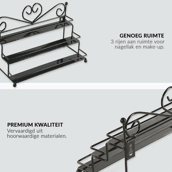 Confibel Nagellak Organizer - Nagellak Flesjes Houder - Essentiële Oliën Organizer - Rek Voor Flesjes - Wanddecoratie - Zwart 12 Confibel Nagellak Organizer - Nagellak Flesjes Houder - Essentiële Oliën Organizer - Rek Voor Flesjes - Wanddecoratie - Zwart - Afbeelding 12