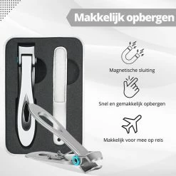 AdroitGoods Nagelknipper Set - Nageltang - Nagelschaar - Kalknagels - Teennagel - Pedicure - Incl. Nagelvijl - Grijs -Givenchy-winkel 550x550 280