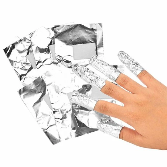 Merkloos Aluminium Nagellak Remover Wraps 100 Stuks. 4 Merkloos Aluminium Nagellak Remover Wraps 100 Stuks. - Afbeelding 4