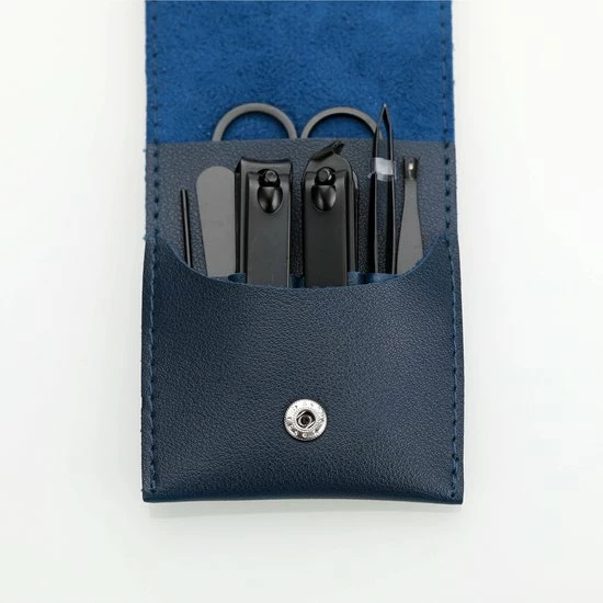 Fritzline Manicureset 7 Delig - Nagelset Incl. Nagelvijl & Nagelknipper - Blauw Leren Etui 8 Fritzline Manicureset 7 Delig - Nagelset Incl. Nagelvijl & Nagelknipper - Blauw Leren Etui - Afbeelding 8