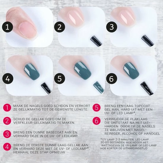 Miss Jules - 6-Delige Gellak Starterspakket - Nagellak - Kleur Roze, Grijs & Glitter - Glanzend & Dekkend Resultaat 9 Miss Jules - 6-Delige Gellak Starterspakket - Nagellak - Kleur Roze, Grijs & Glitter - Glanzend & Dekkend Resultaat - Afbeelding 9